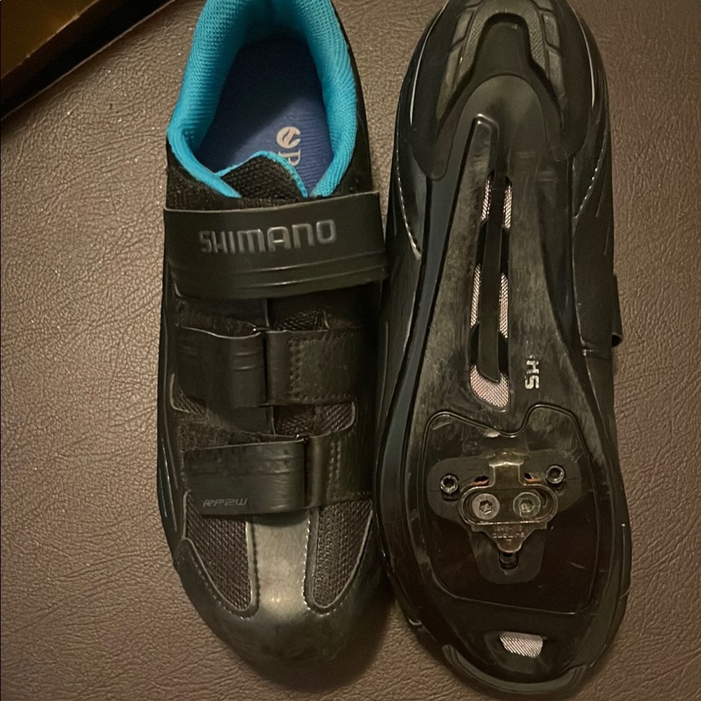 Shimano Black Cycling Shoes with Blue Interior